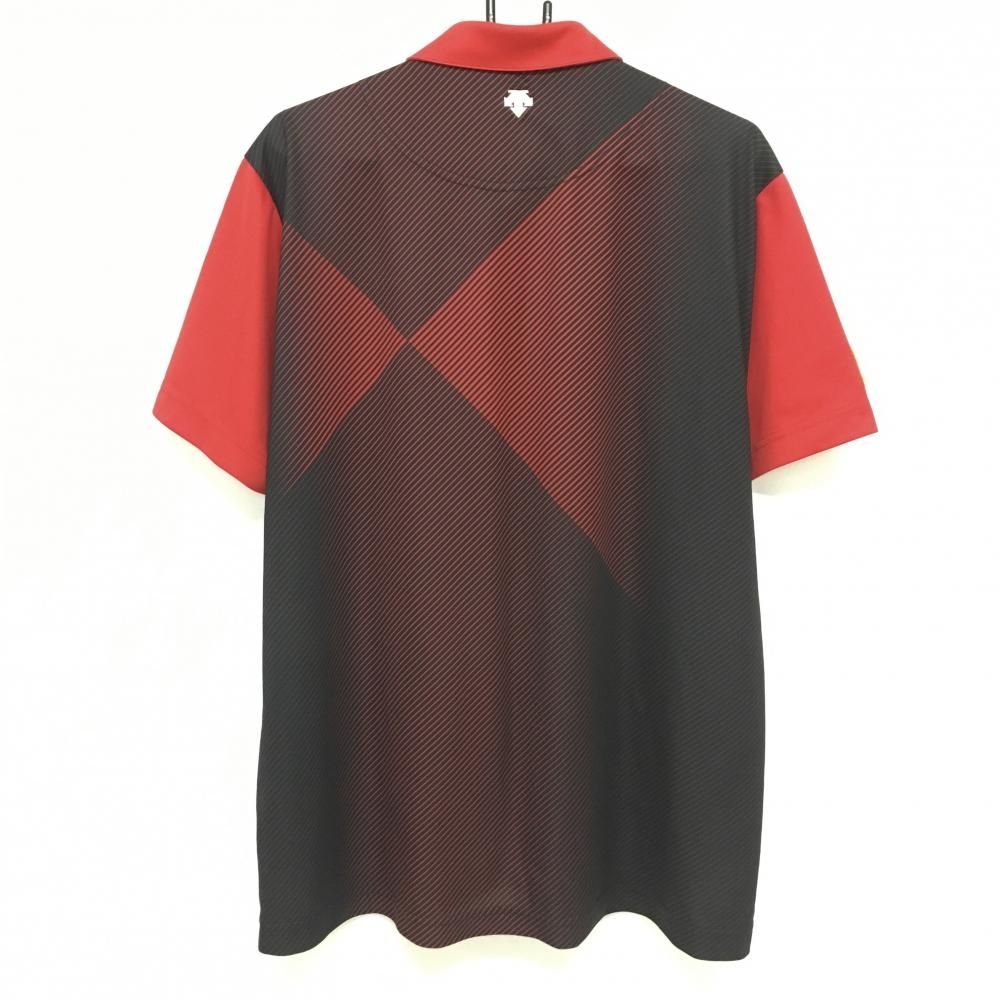 超美品】スリクソンバイデサント 半袖ポロシャツ レッド×黒 身頃