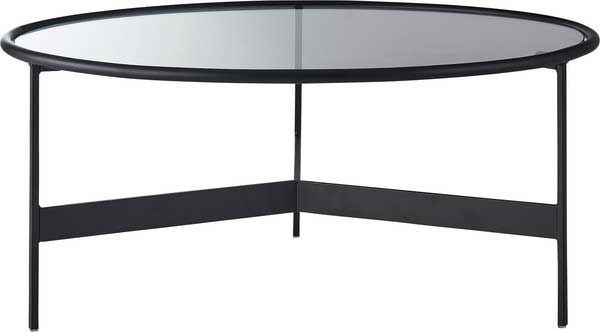 ガラステーブル ラウンド ＬＬ ブラックアイアンフレーム W75×D75×H33cm No.242