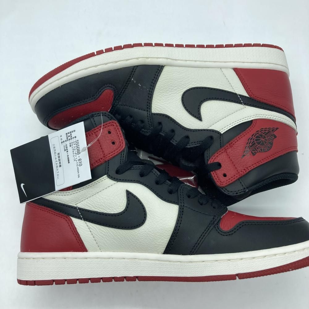 ナイキ エア ジョーダン1 ブレッドトゥ ハイカット スニーカー ホワイト/レッド/ブラック US9.5 Nike Air Jordan 1 Retro High OG \"Bred Toe\"の新品⁄中古フリマ(通販