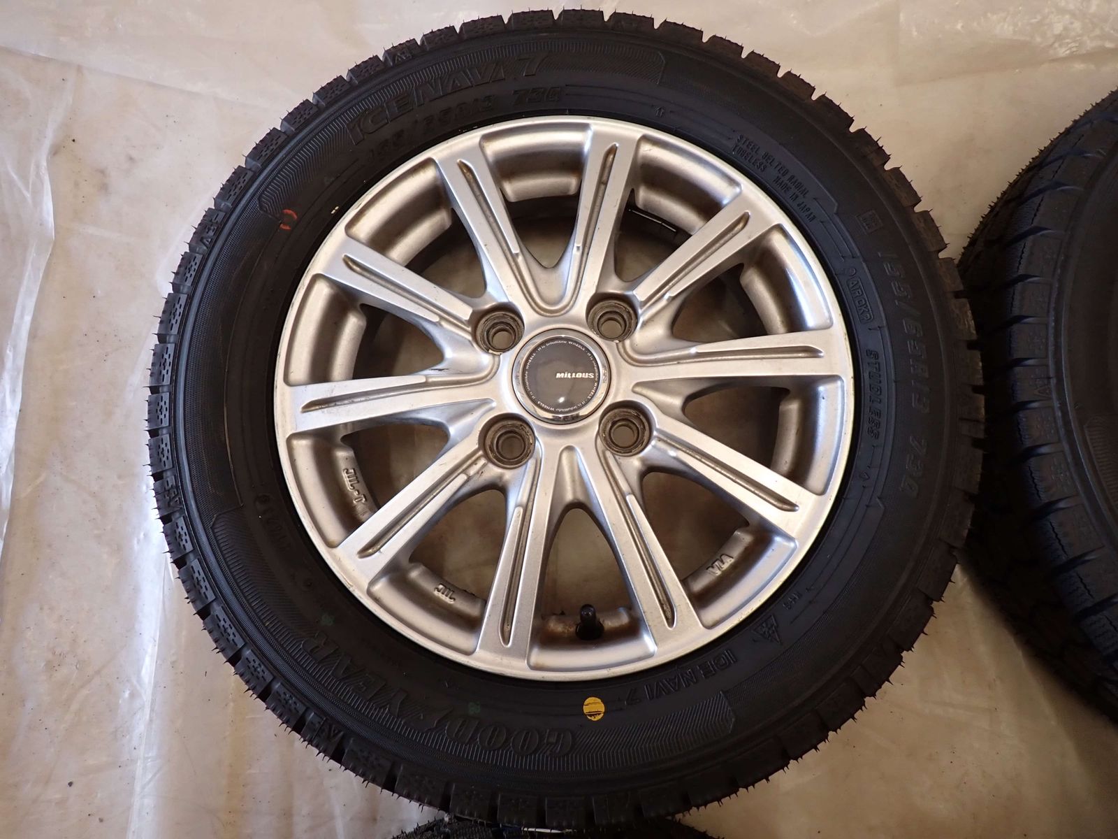 冬 製 4本SET 会社宛 155 65R13×4J 73Q グッドイヤー アイスナビ 7 アルミ アルト ワゴンR ムーヴ MRワゴン NO D6052 FFCRYSTALESIA_COM