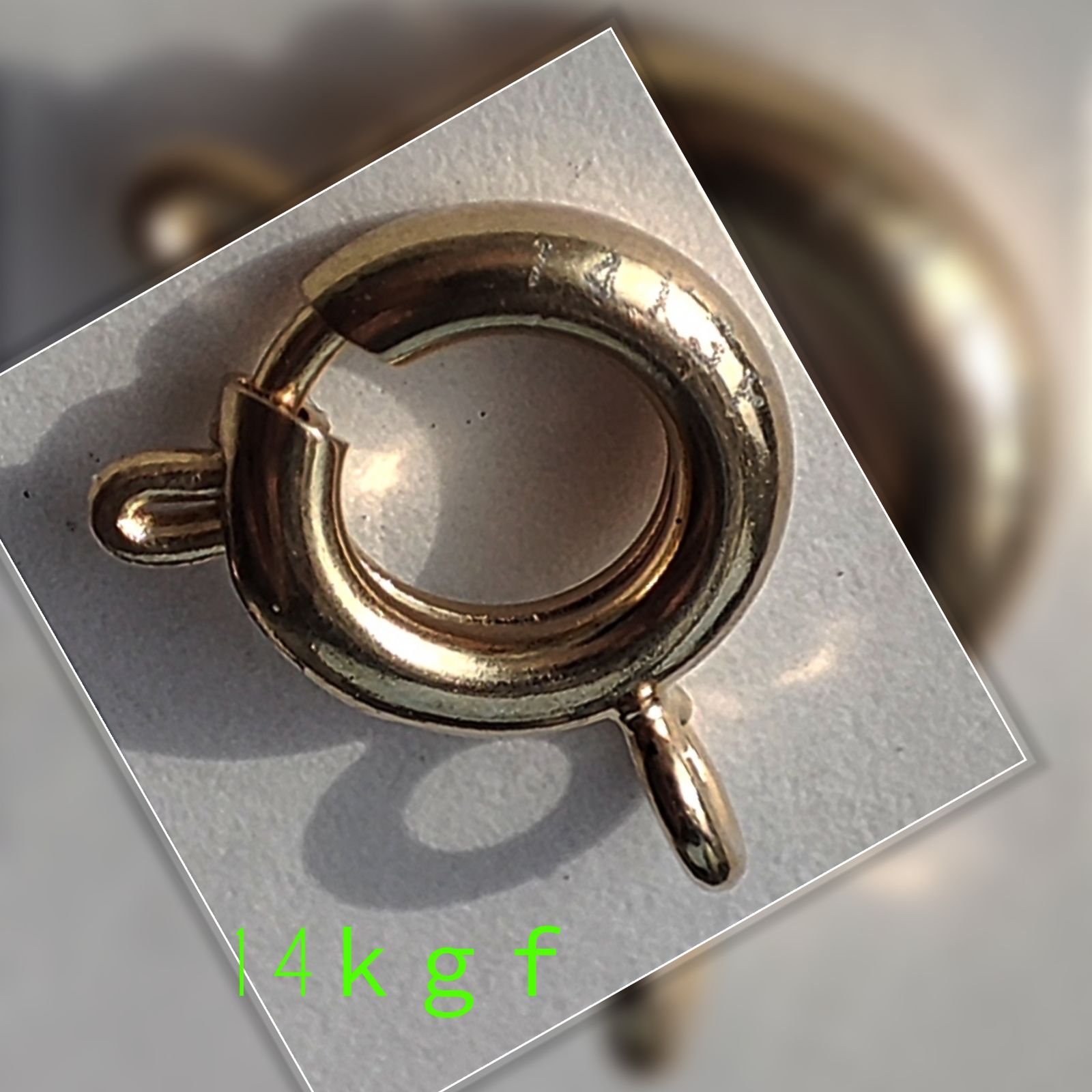 14Kgf グリーン ダイヤモンド 原石 ネックレス 男女兼用 誕生石 贈り物  