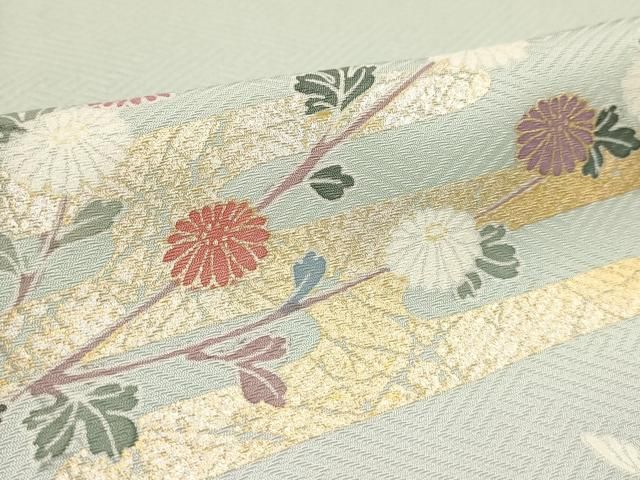 平和屋着物□訪問着 流水枝花文 暈し染め 金銀彩 正絹