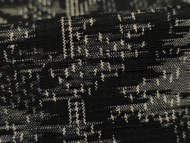 平和屋着物○上質な紬 樹林文 黒地 正絹 逸品 AAAY9851ck