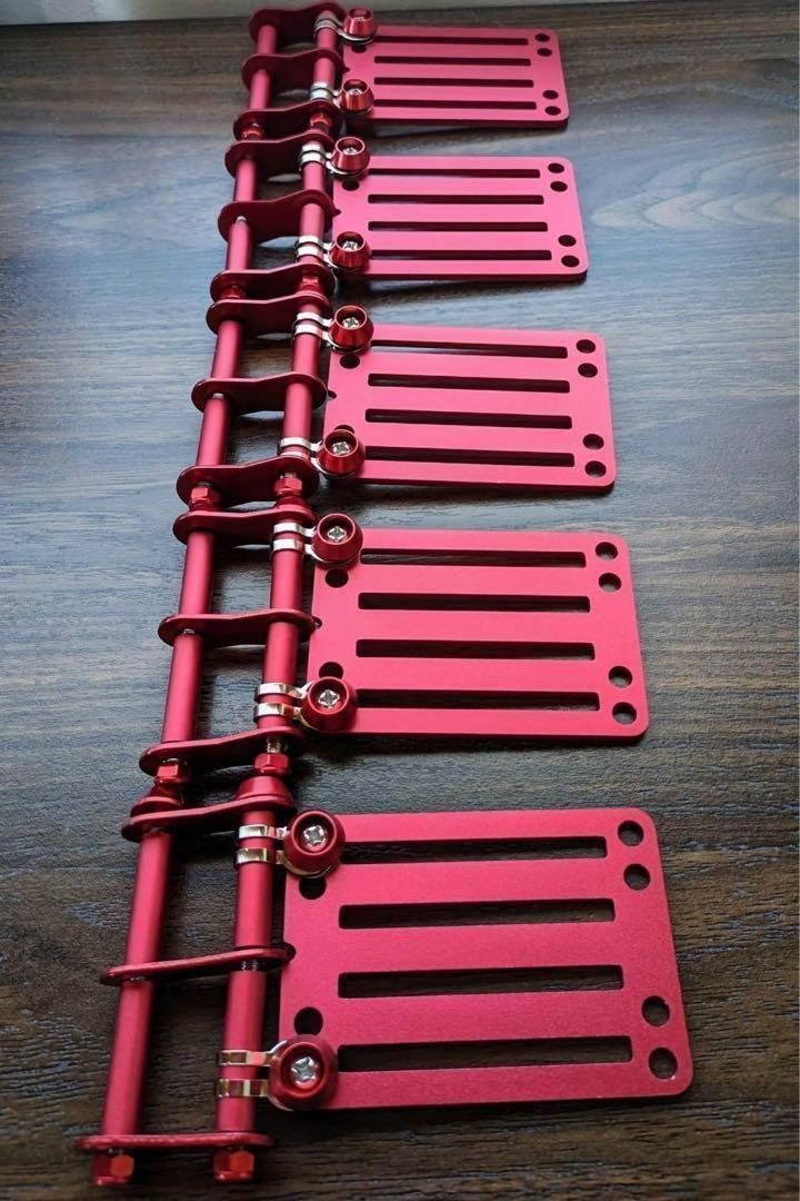 オリジナルベルトループ付き2連チェーン レッド ニックスベルトループ対応 腰道具 腰道具 腰袋 カスタムチェーン ニックス風 タジマセフ バリスティック ハンマー差し ペンドラホルダー コーデュラ アルミ だるま金具 KNICKS風