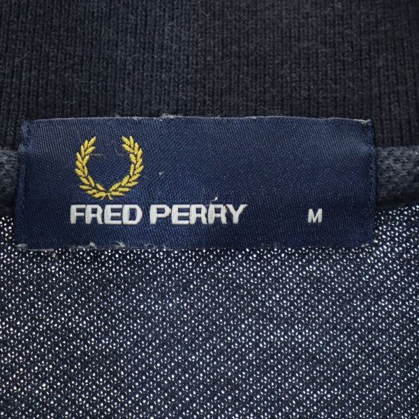 FREDPERRY フレッドペリー 半袖ポロシャツ M 刺繍ロゴ ブラック フレッドペリー 半袖ポロシャツ ブラック イエロー ロゴ刺繍 M