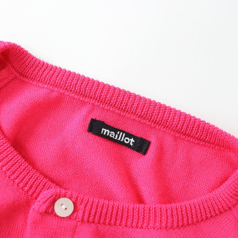 美品 マイヨ maillot クルーネックカーディガン 1/ピンク ニット