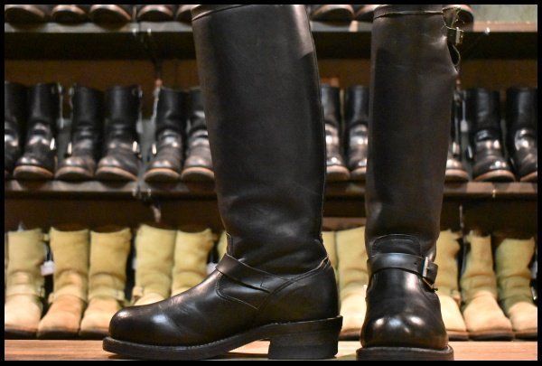 7.5D PT83 黒タグ Chippewa チペワ 27909 エンジニア 17インチハイト ブラック 黒 スチールトゥ ロング ビブラム ブーツ HOPESMORE FD090