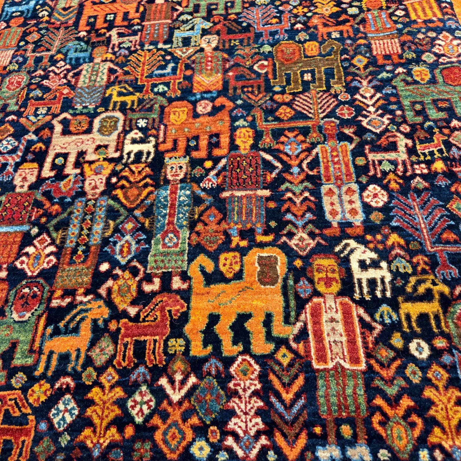 品 ギャッベ ペルシャ絨毯 125×175㎝ 手織り絨毯 ラグ カシュガイ族 MARWIL-DEMENAGEMENTS_CH