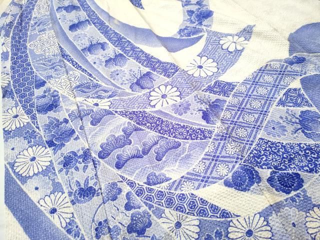 平和屋着物○名門 藤娘きぬたや・総絞り 振袖 束ね熨斗吉祥松花唐草文