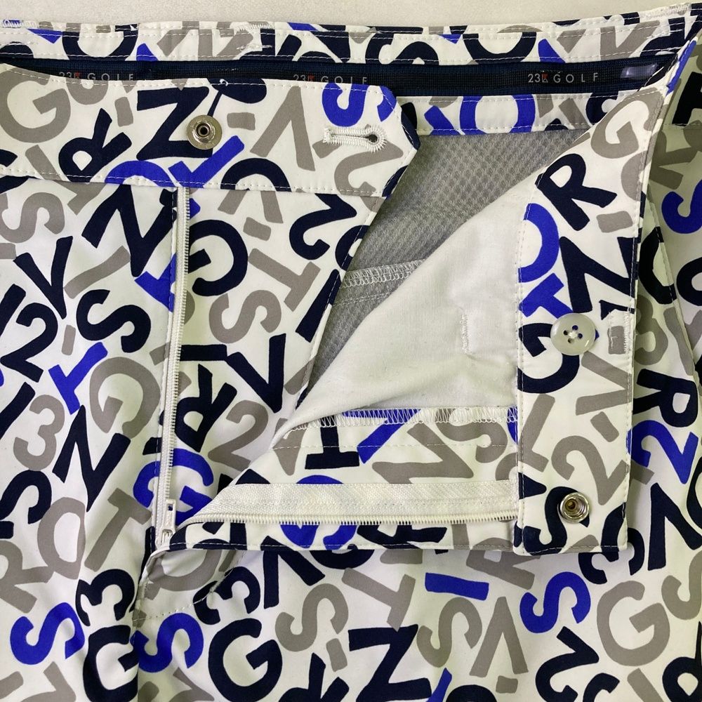 サイズ：82 23区GOLF ニジュウサンクゴルフ  ロングパンツ ワッペン ロゴ 総柄 ホワイト系 [240101487680] ゴルフウェア メンズ ストスト サイズ：82 23区GOLF ニジュウサンクゴルフ ロングパンツ