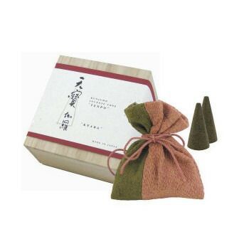薫寿堂 天寳 伽羅 円錐形 コーン12個入 香立 草木染布袋付き 1118