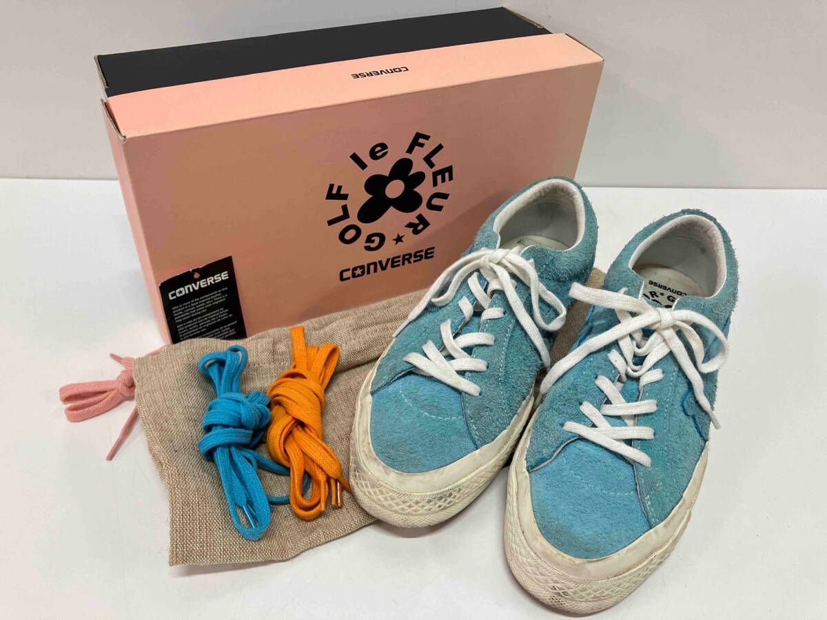 CONVERSE×GOLF le FLEUR コンバース×ゴルフラフルール ワンスター スエード 160326C スニーカー ユニセックス 25.5cm ライトブルー系