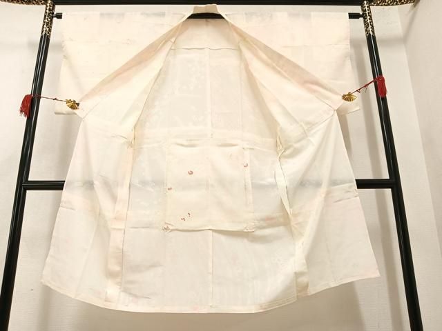 専用ページ　正絹長襦袢 平和屋着物□長襦袢 無双仕立て 刺繍 葡萄蔦の葉文 月白色 金糸