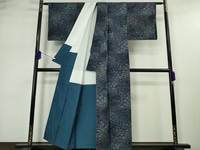 平和屋本店□極上 結城紬 織こもん 石畳 証紙・証明書付き 逸品 未使用