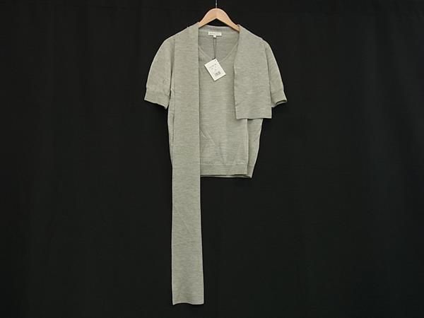 ♥ CELINE セリーヌ ウール100％ 半袖 ニット トップス 表記サイズ L 洋服 レディース グレー系 FK3058