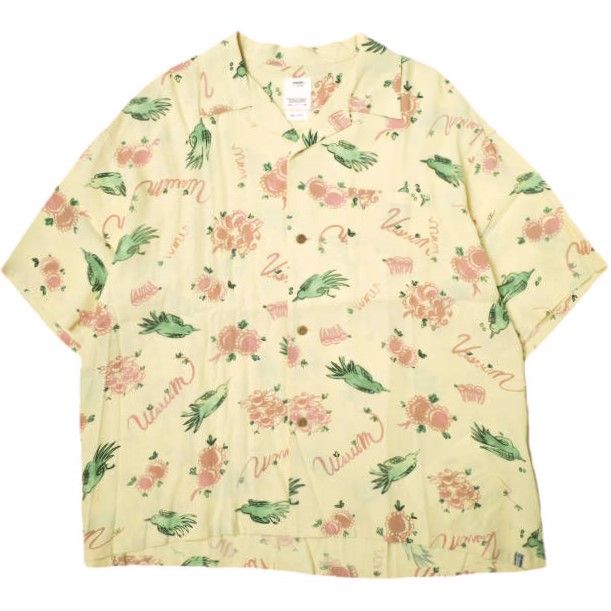 visvim ビズビム 22SS WALLIS SHIRT S|S SUNNYBIRD レーヨンオープン シャツ 0122105011017 3 YELLOW ヴィズヴィム 半袖 開襟 アロハシャツ トップス g22089