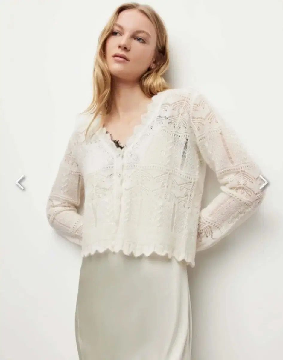 新品 ALLSAINTS オールセインツ フリルシフォン七分袖カーディガン 白 新品 ALLSAINTS オールセインツ フリルシフォン七分袖