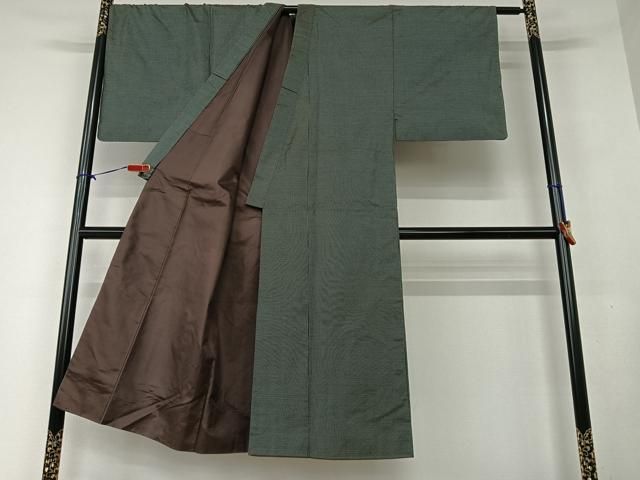 平和屋着物○男性 本場大島紬 アンサンブル 格子 正絹 逸品 AAAV7308zg