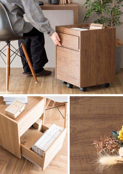 デスクワゴン キャスター付き 2段 おしゃれ 引き出し 引出し 北欧 モダン サイドチェスト ミニワゴン 収納 幅40cm デスク下 移動式 シンプル 新生活 ID004 MARWIL-DEMENAGEMENTS_CH