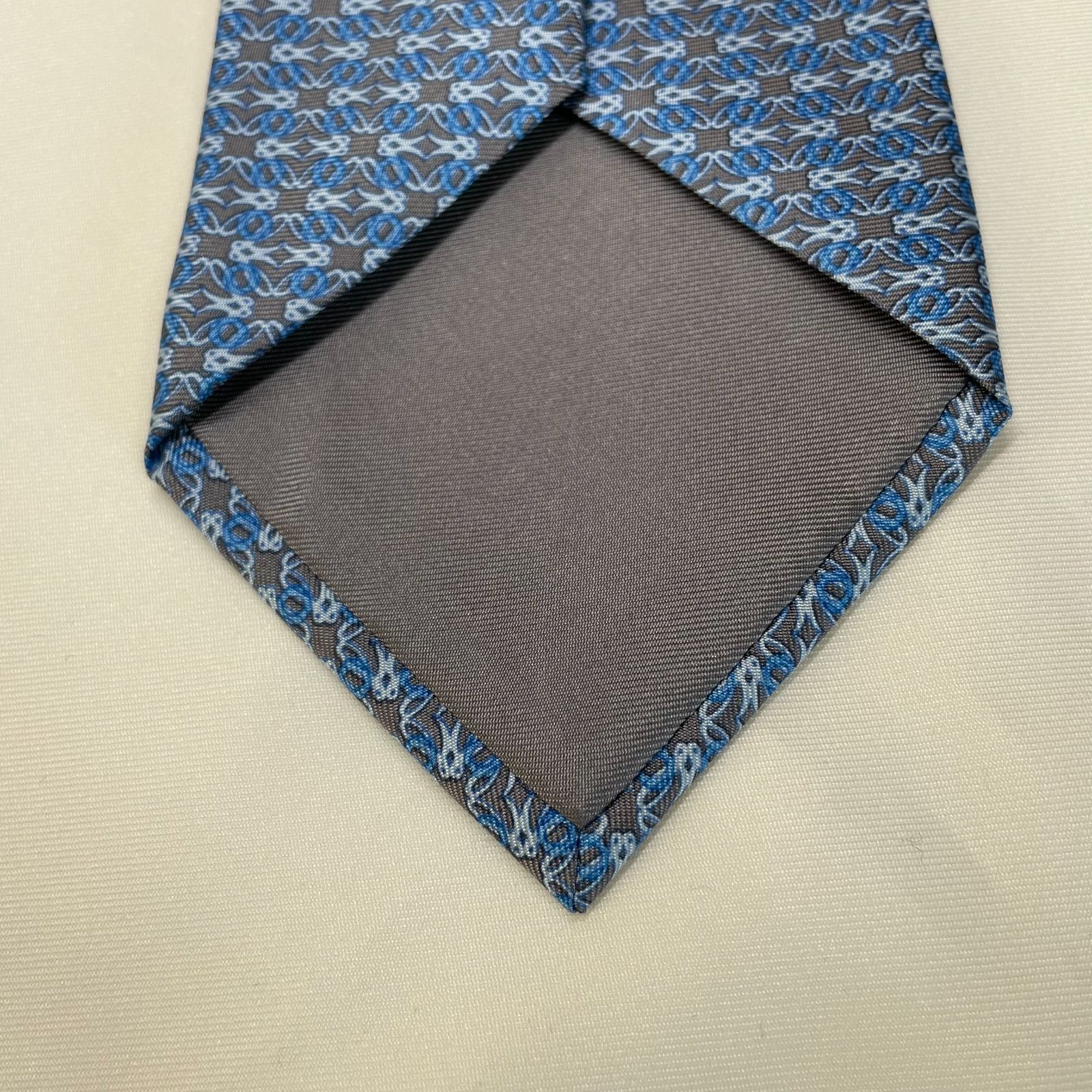 極美品✨LOEWE ロエベ ネクタイ アナグラム 水色 ブルー グレー