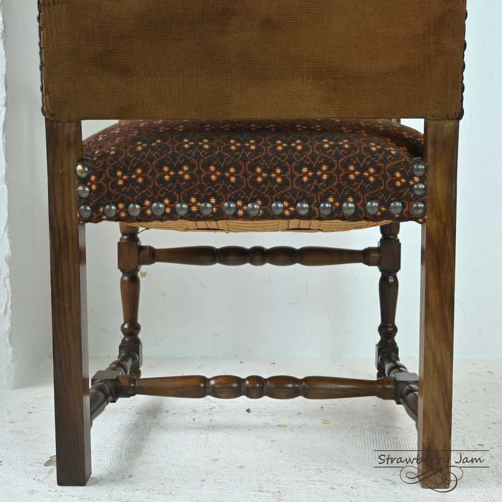 管416フランス製ルイ13世アンティークアームチェアー ルイ16世様式