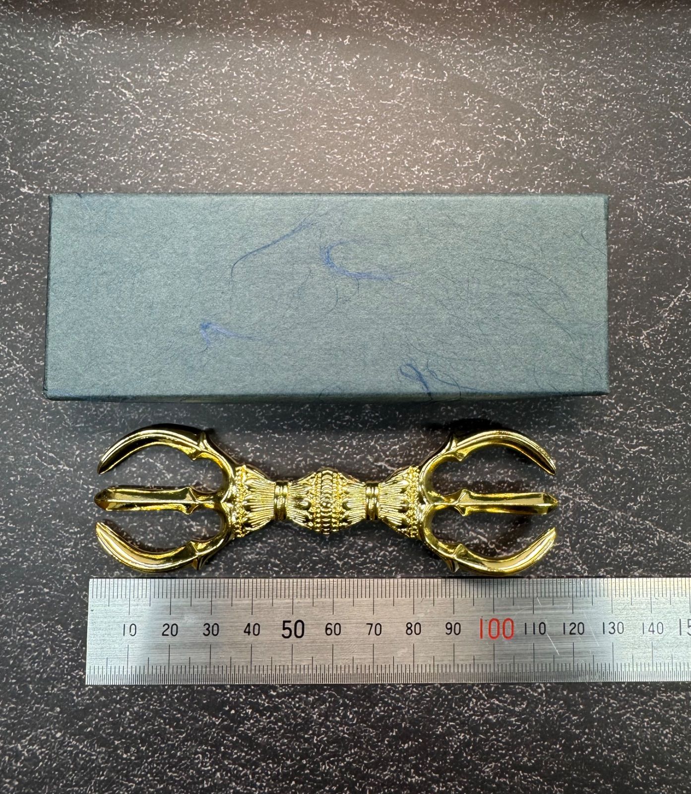 密教法具 三点セット 大 五鈷杵 三鈷杵 独鈷杵 箱入 金剛杵 約11㎝ 三