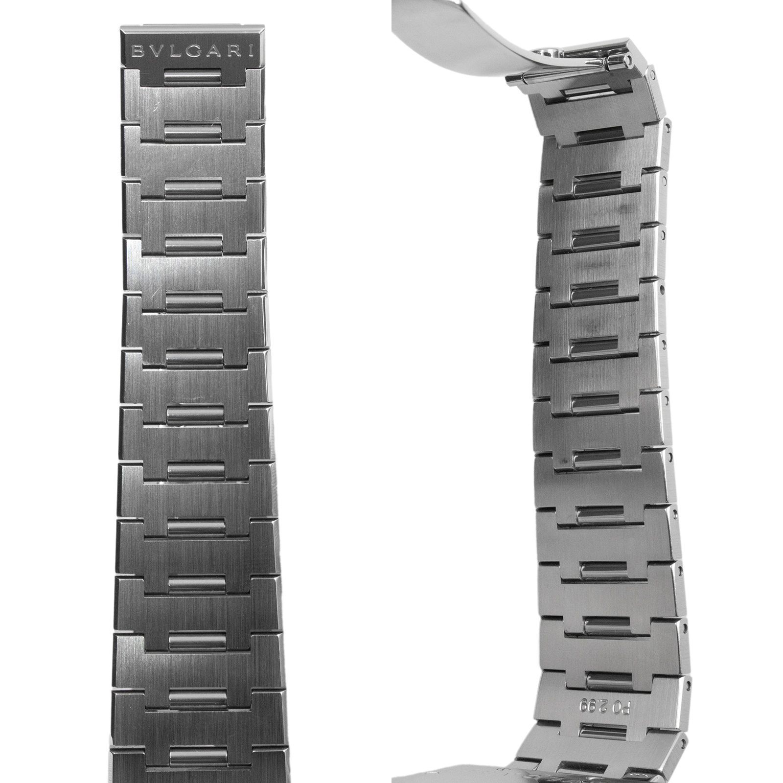 美品　ブルガリ　スクエア　ロゴ刻印　シルバー　メンズ　レディース 美品 ブルガリ スクエア ロゴ刻印 シルバー メンズ レディース