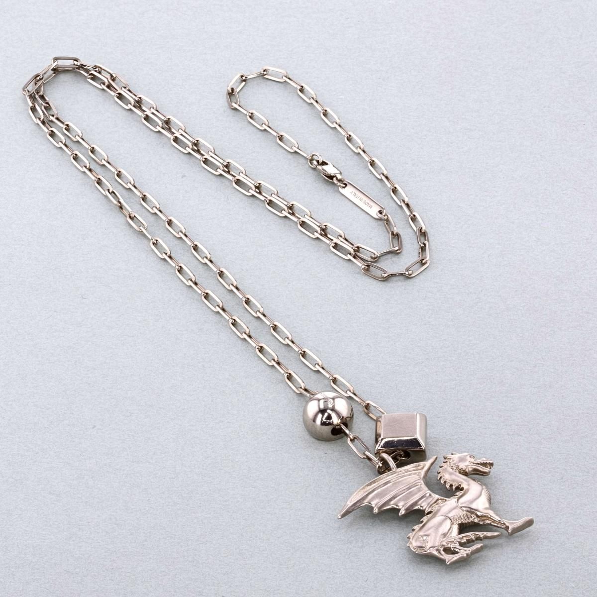 HERMES エルメス タリスマン ドラゴン ネックレス シルバー ペンダント