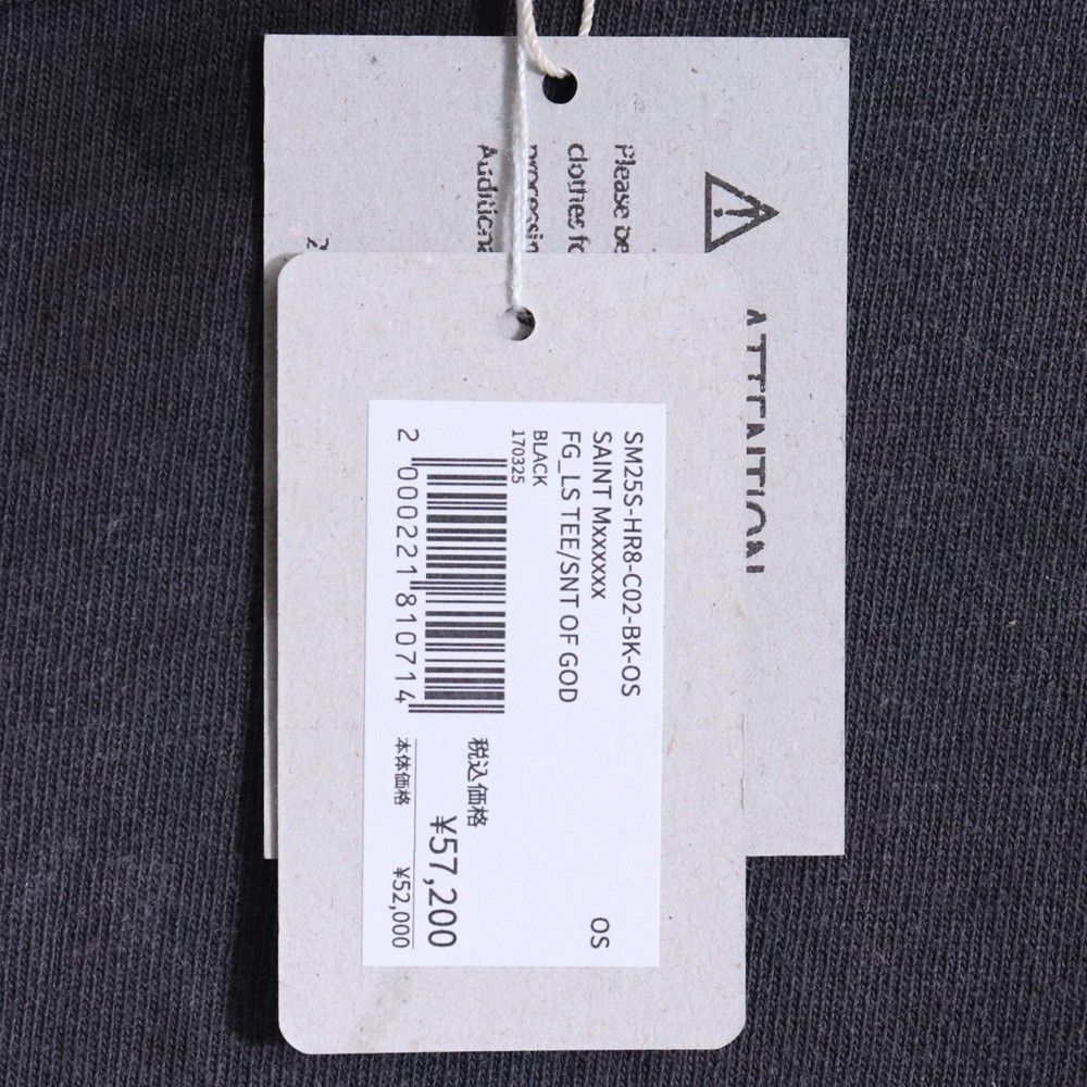 SAINT MICHAEL × FEAR OF GOD L|S TEE SNT Fサイズ ブラック SM-HR 8-0000-C 02