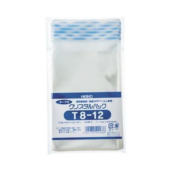 まとめ HEIKO クリスタルパックT テープ付 T-8-12 0.03×80×120 40mm 6740500 1パック 100枚 ×50セット