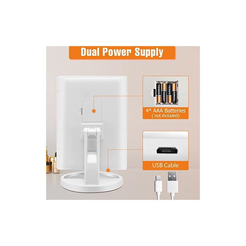  新作続々登場！ FACSINATE 女優ミラー 三面鏡 卓上鏡 化粧 ledメイク 折りたたみ ライト付き 拡大鏡 2 3倍 タッチ式 明るさ調節 角度調整 収納ペース シルバー 1