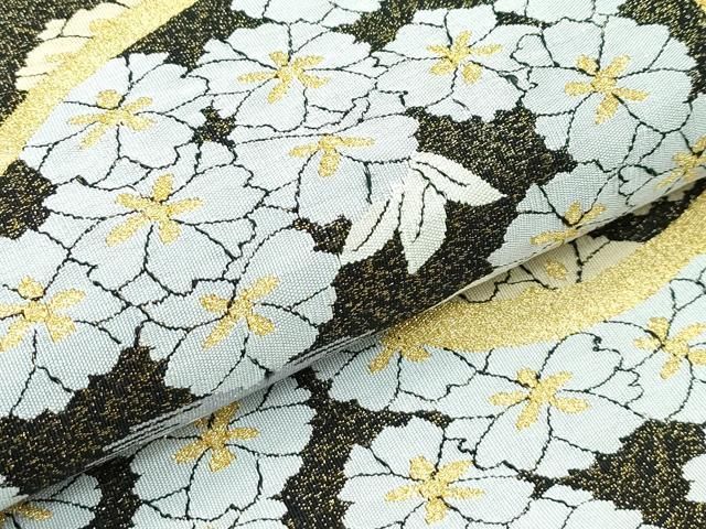 平和屋本店□極上 名門・上野家 四代目 上野真 六通柄袋帯 綴れ 流水花  