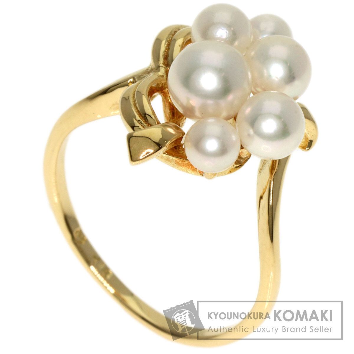 MIKIMOTO ミキモト パール 真珠 リング 指輪 K18YG レディース
