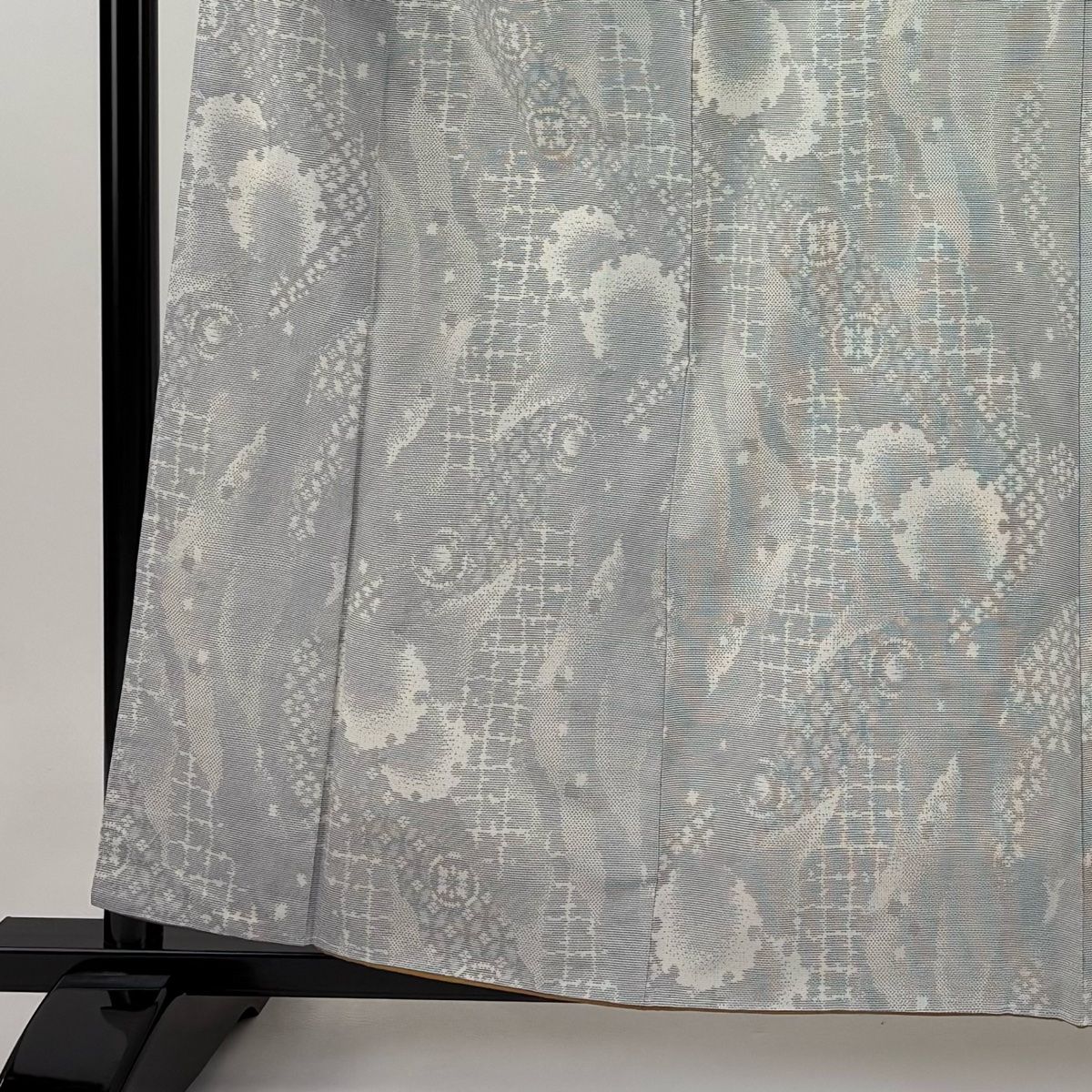 大島紬 身丈159cm 裄丈65.5cm M 袷 織匠 白井清道 証紙 雪輪 七宝文  