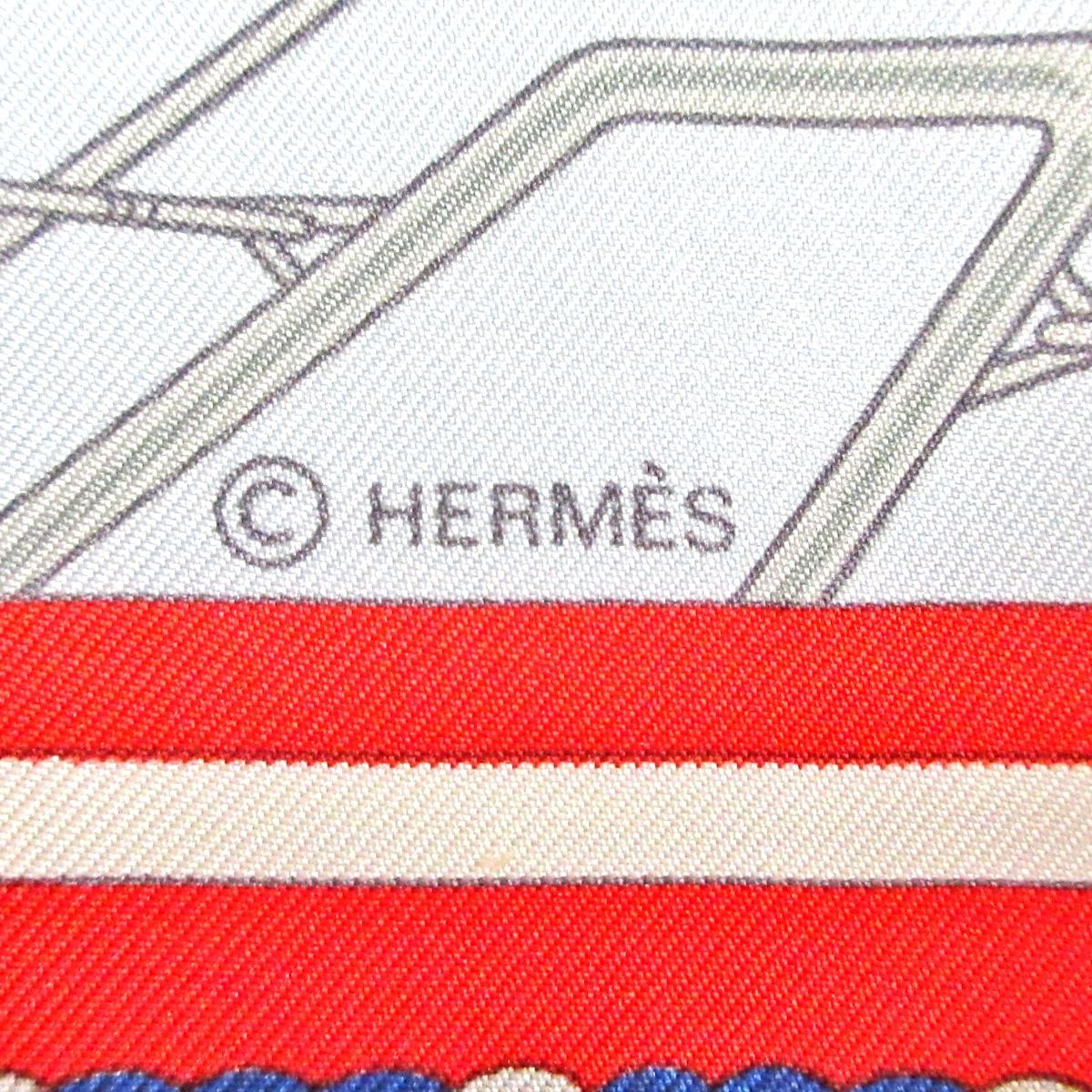 HERMES(エルメス) スカーフ美品 カレ90 ライトブルー×レッド×マルチ SPINNAKERS
