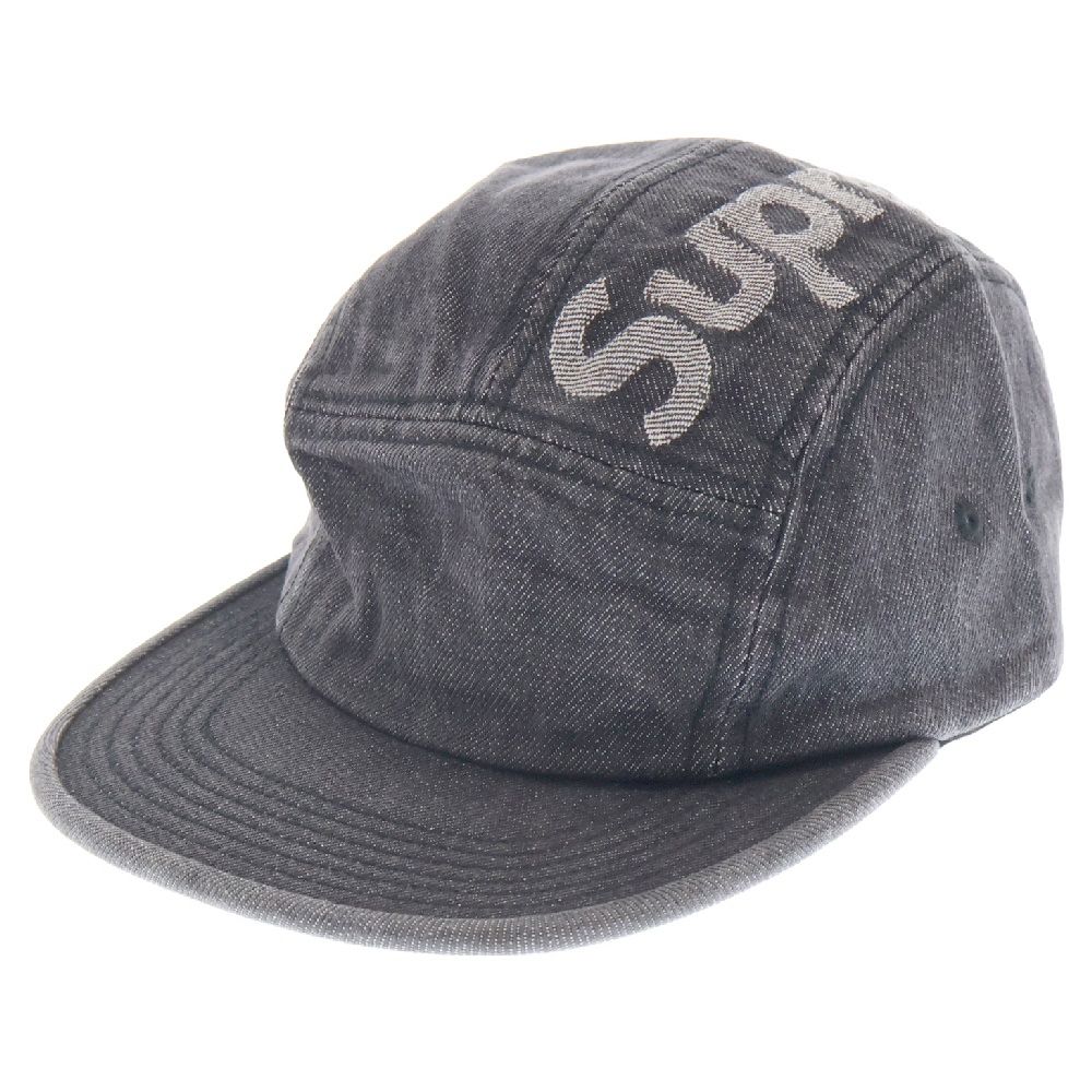 SUPREME (シュプリーム) 19AW Top Logo Denim Camp Cap トップロゴ デニム キャンプキャップ 帽子 ブラック