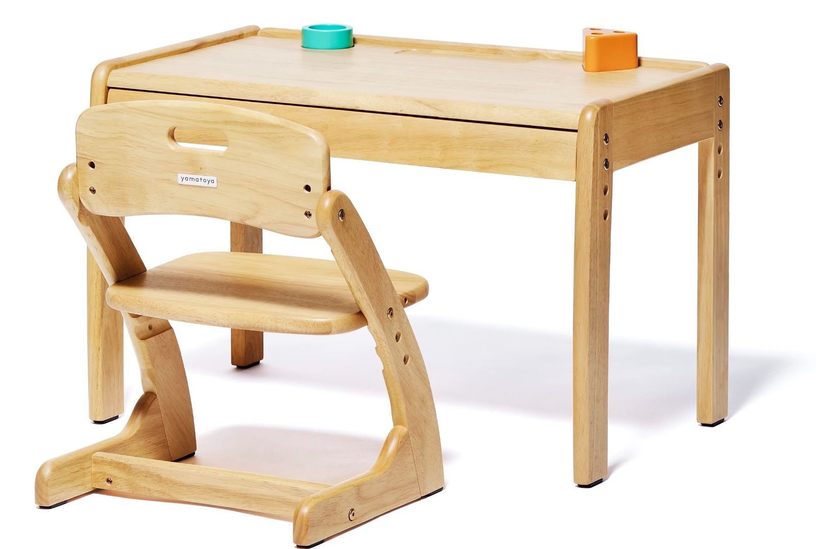 商品 大和屋 yamatoya キッズデスク - チェア セット Buono３ ナチュラル 約 70cm x 40cm x 45cm ブォーノ 3 キッズ デスク チェア 北欧 木製 子供用 高さ調節 引き出し付き ローチェア 子供 机 椅子 勉強机