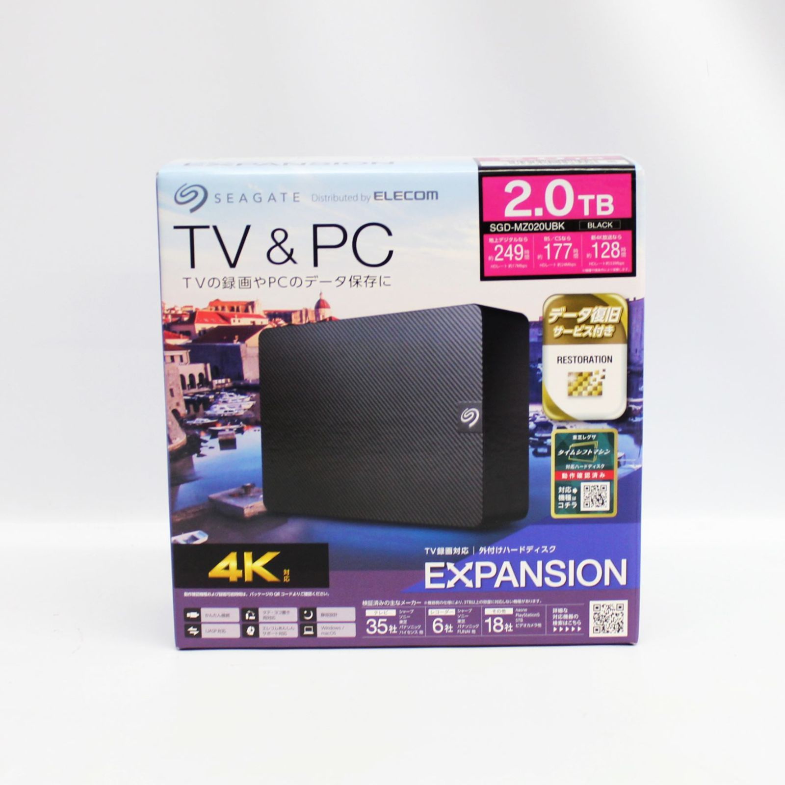 エレコム Portable Drive USB3.2 (Gen1) 2TB TV向け 外付け