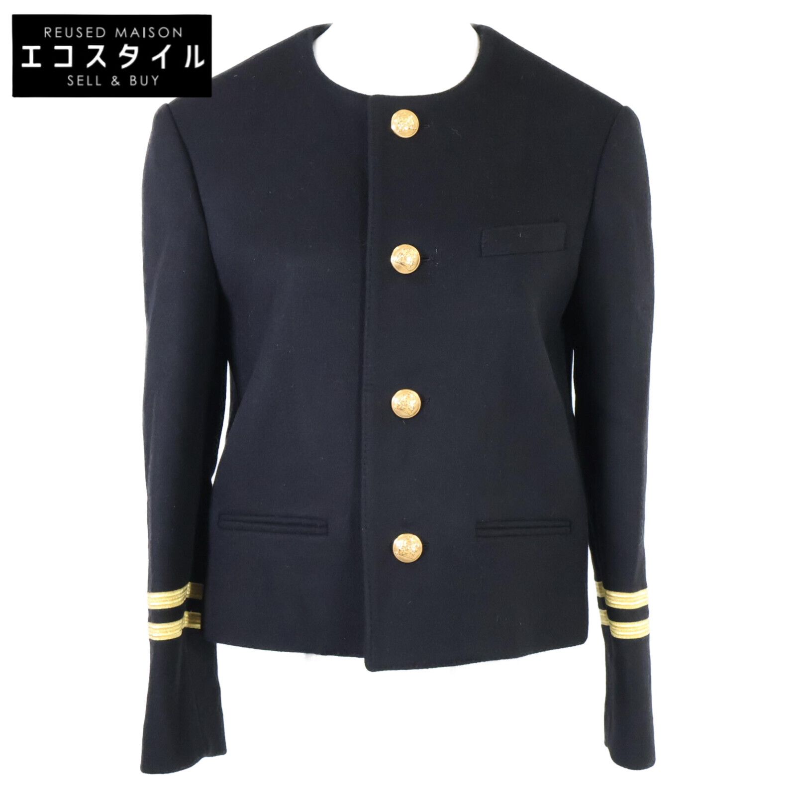 CELINE セリーヌ | 正規|22年製 2V75F6700 Spencer Captain Jacket カシミヤ100％ スペンサーキャプテン 36
