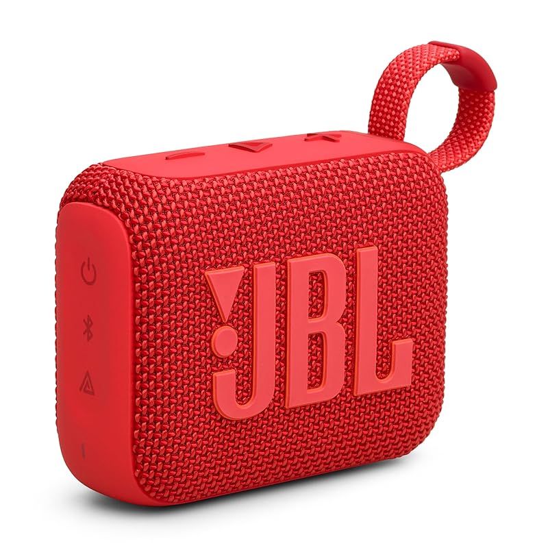 【新着商品】JBL GO4 Bluetoothスピーカー USB C充電/IP67防塵防水/アプリ対応/パッシブラジエーター搭載/ポータブル/レッド JBLGO4RED