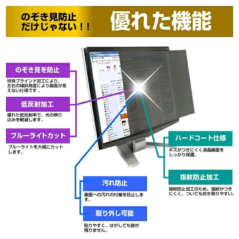 HP Series 3 Pro 324pv 9U5C1AA#ABJ [23.8インチ] 覗き見防止 のぞき見防止 プライバシー フィルター 左右からの覗き見防止 ブルーライトカット 反射防止 メール便送料無料 bgt HP Pro 324pv ブラック] [23.8インチ VAモニター