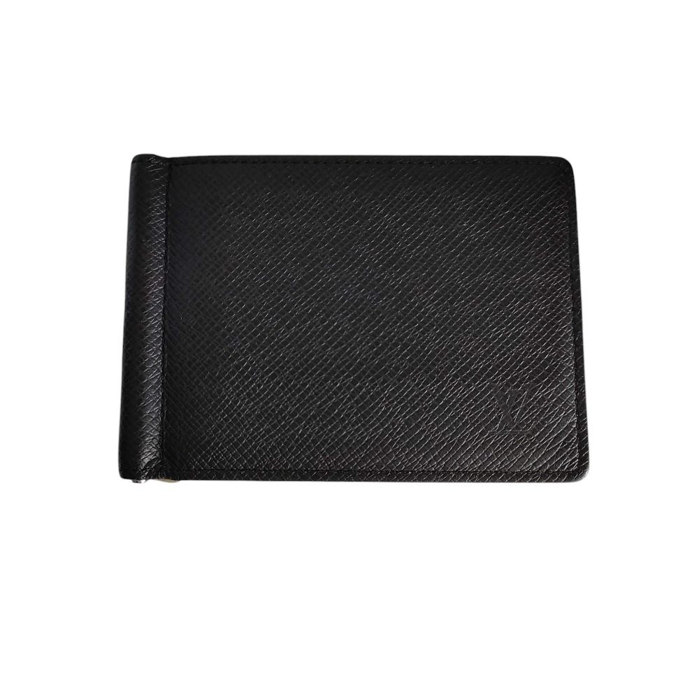 LOUIS VUITTONルイヴィトン ポルトフォイユ パンス タイガ レザー マネークリップ M62978 アルドワーズ ブラック メンズ レディース 古着