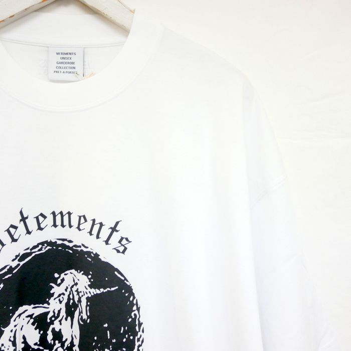 VETEMENTS ヴェトモン 22SS Double Unicorn T-Shirt Tee ダブルユニコーン Tシャツ 両面プリント  UE52TR200 White ホワイト 白 M