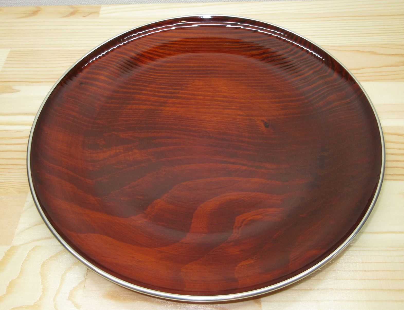 逢絢亭 茶道具 菓子器 青海盆 京塗 松木地 木製 岡本漆専堂 共箱入り