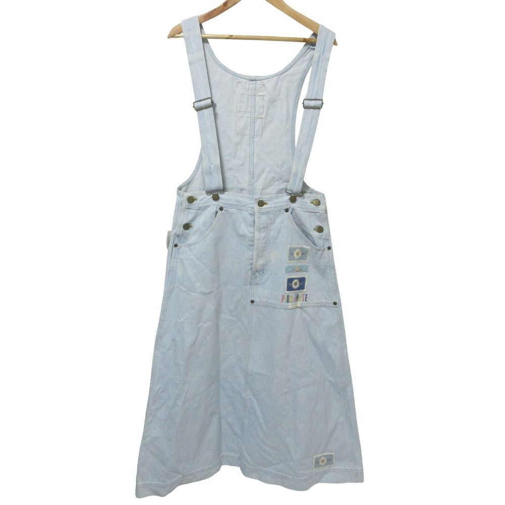 ピンクハウスꕤパッチワーク ロゴ入 デニム サロペット ワンピース 綿