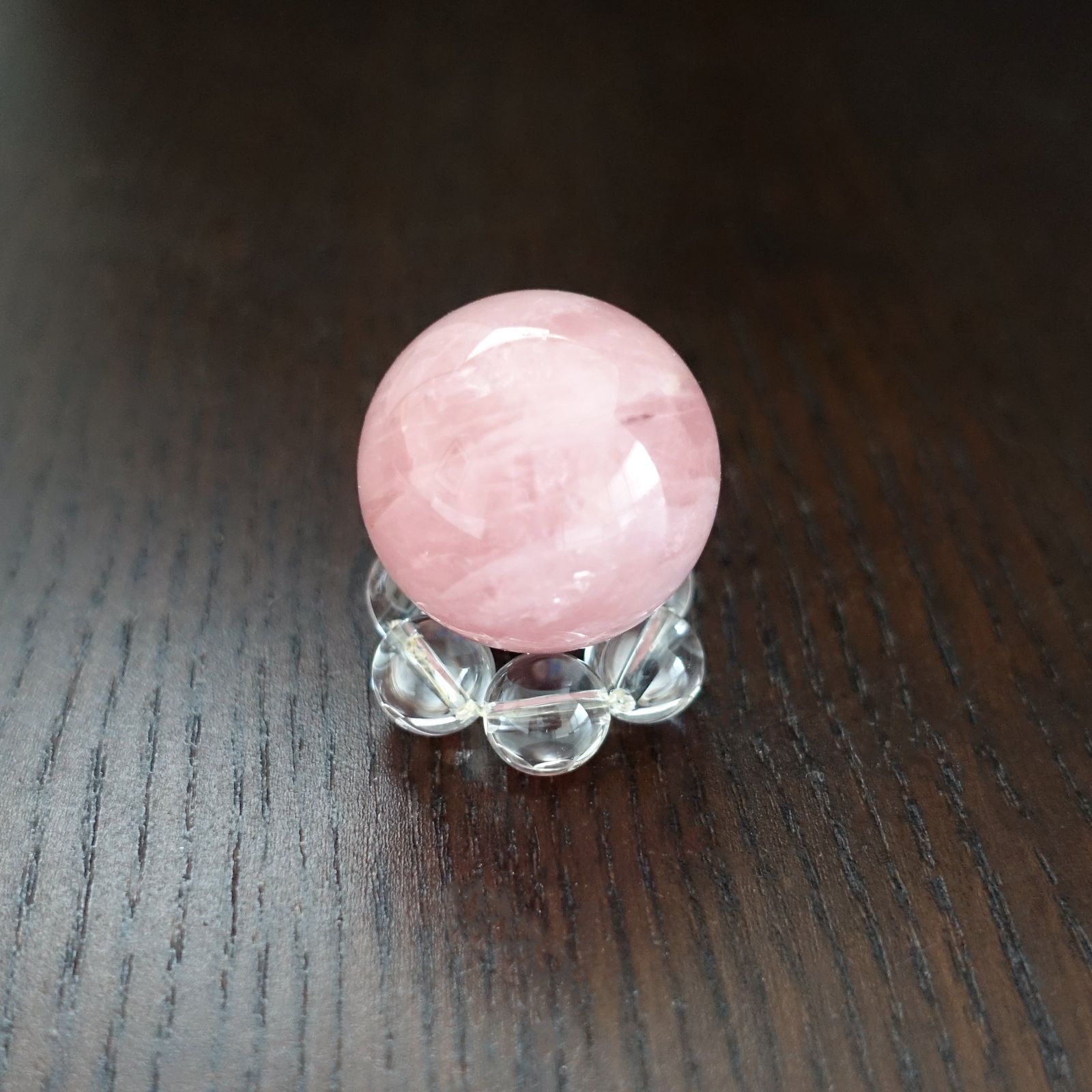 ローズクォーツ丸玉♡恋愛成就♡台座付き 天然石 パワーストーン