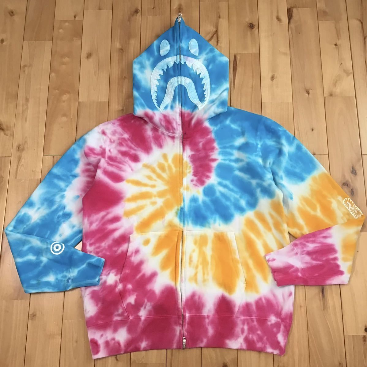タイダイ シャーク パーカー Lサイズ shark full zip hoodie TIE DYE a 