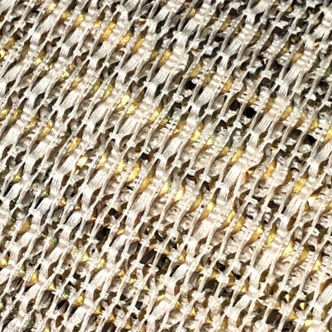 夏帯 名古屋帯 羅 美しい織模様 金糸 生成色 O-5120 - メルカリ