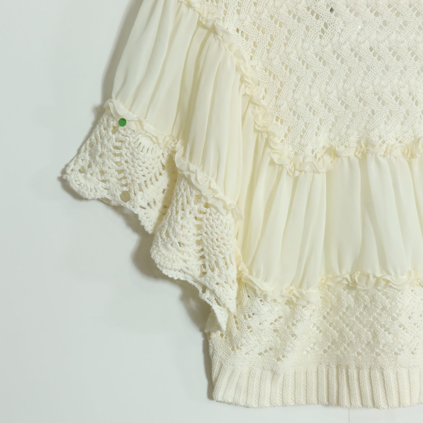 紙タグ有】ピンクハウス☆モチーフ付き♪シフォンとニットのボレロ  