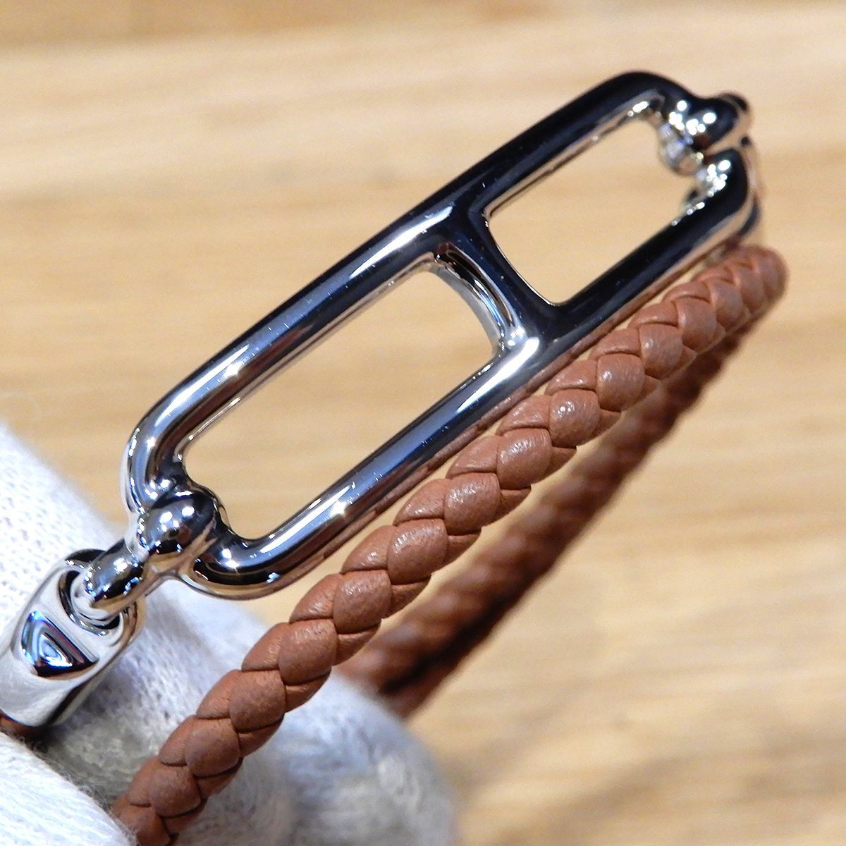 新品同様】エルメス ルリ ドゥブルトゥール レザーブレスレット 
